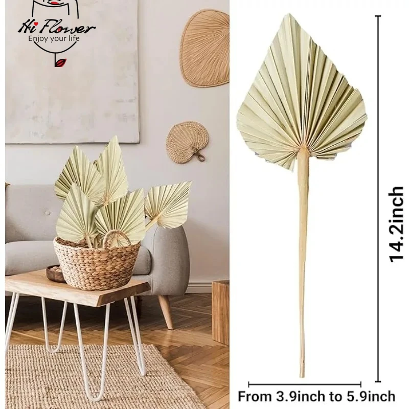 Picture 5: 5pcs Palm Leaf Pampas Grass Reed Dry Flowers Bouquet Boho Home Decor Room Party Wedding DIY Decoration Artificial Plant Lavender