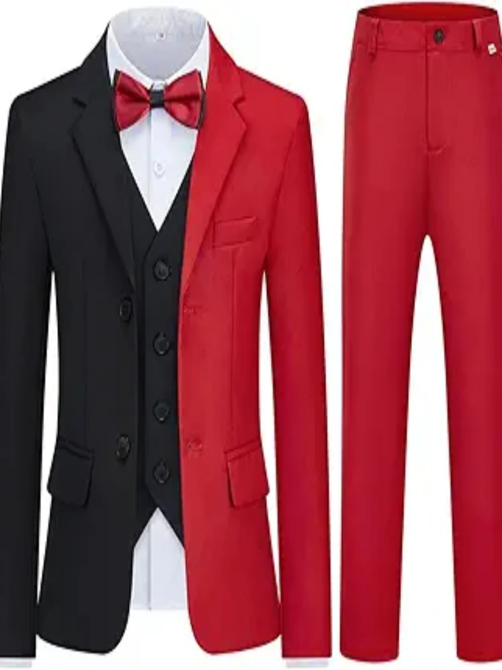 Elegant Contrast Color 3-pieces Men's Suit Notched Lapel Hot Sale Tuxedo Gentlemen Dancing Party Gorgeous Groom Wear 16 Colors