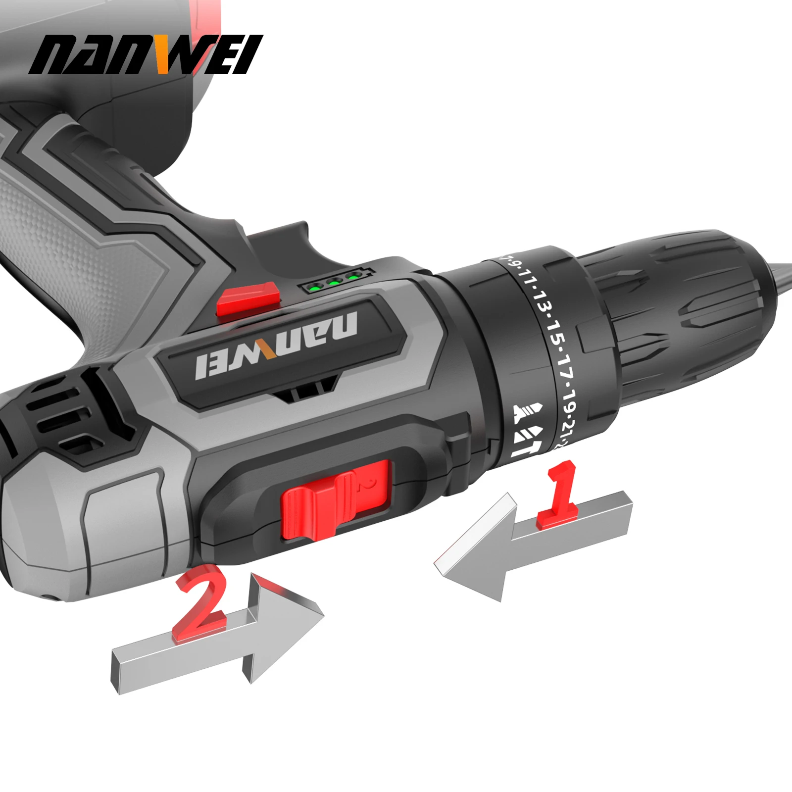 NANWEI Electric Hand Drill Household Electric Hand Drill Charging Tool Lithium Battery Multifunctional
