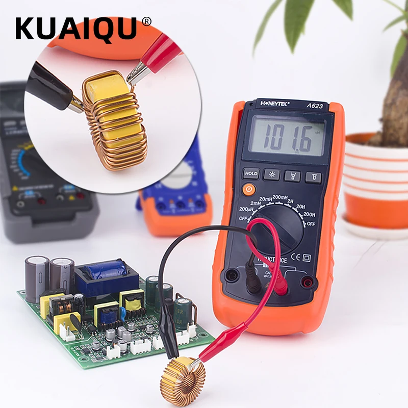 Profession Inductance Meter Digital Multimeter Tester Tool Kit A623 For Inductance LCD Display Measuring Meter 200μH-200H