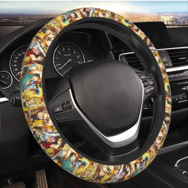 Dragon Ball Wheel Cover 37-38 Anime Soft Steering Prints Wheel Protective Cover Suitable Car-styling Car Decoration Accessories