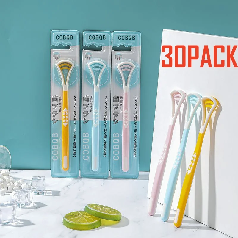 30pack Tongue Scraper for Adults, Scraper Cleaner, Oral Care Brush for Reducing Bad Breath Adults Healthy Oral Care Tools