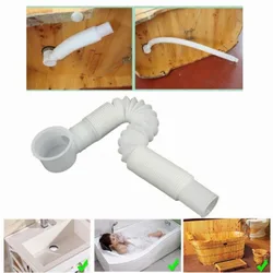 Vasca da bagno telescopica in plastica, doccia, canna, tubo flessibile, tubo flessibile per scarico, trappola, connettore, tubo, cucina, bagno