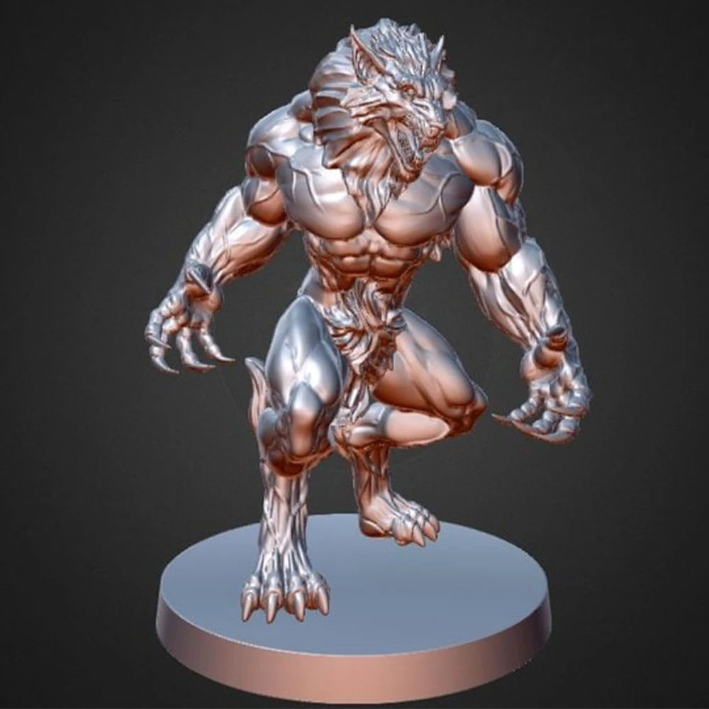 1/24  Werewolf Reisn Model Figure Toy Collectible Craft Unassembled Miniature Reduction Statue Unpainted Kit