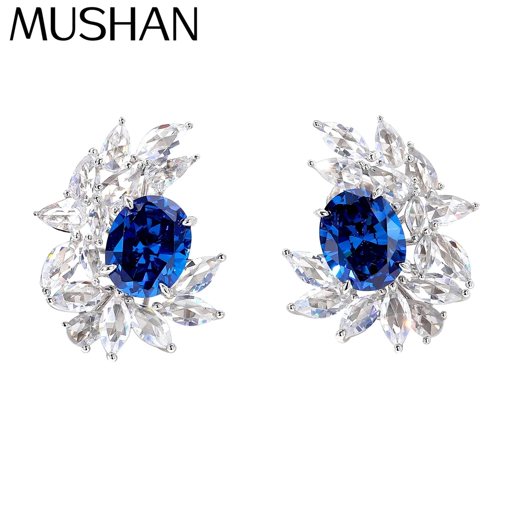 

MuShan Jewelry 925 Sterling Silver Earring Designer 5A CZ Gemstones High Carbon Diamond 925 Sterling Silver Earrings Accessories