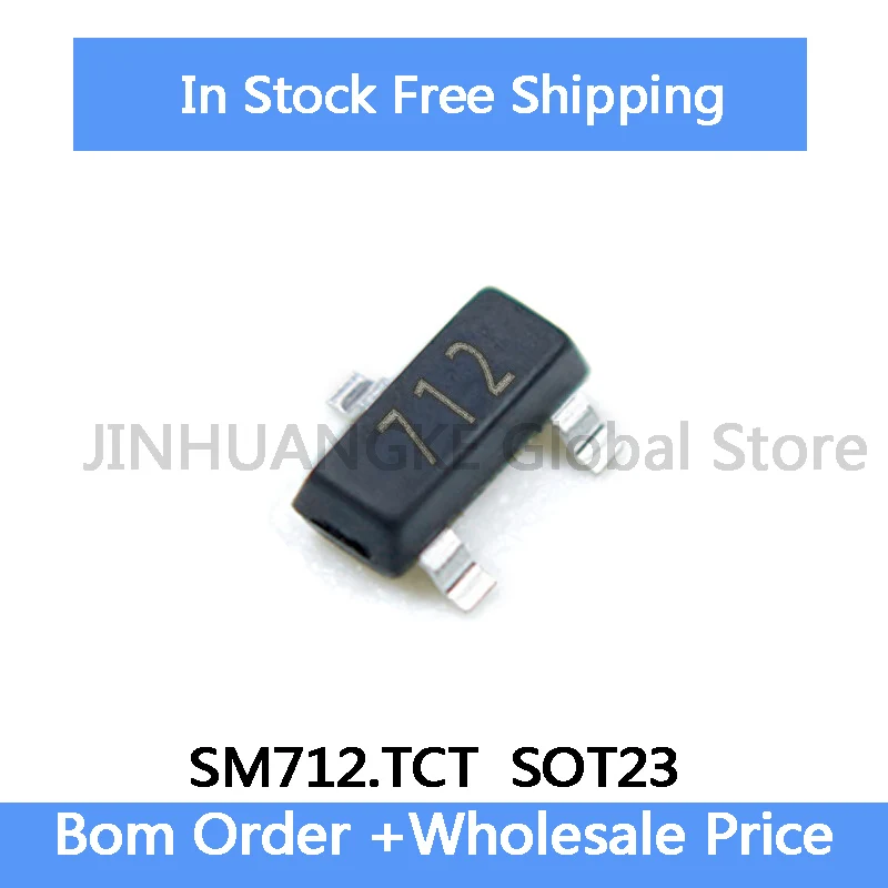 50 piezas SM712.TCT CDSOT23-SM712 SM712 SOT23 712 diodo IC Chip al por mayor en stock