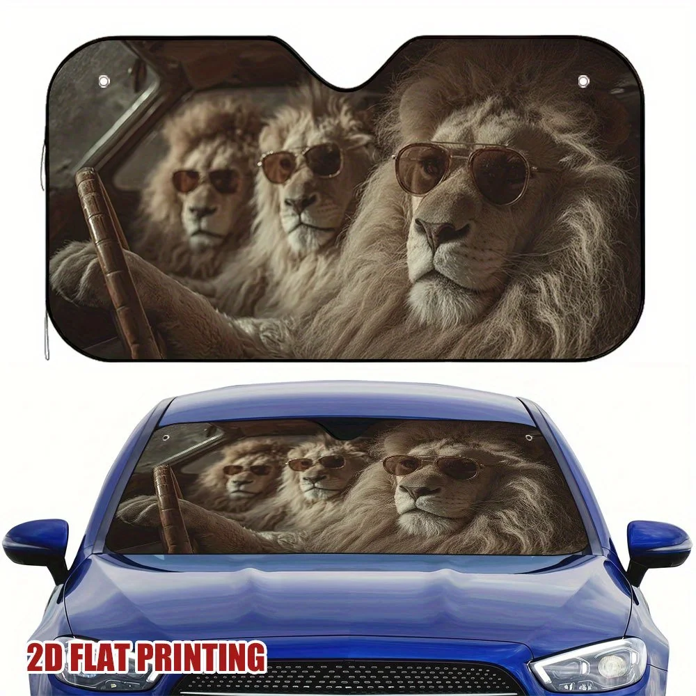 

1 шт. юмористические львы в автомобиле с модными солнцезащитным козырьком для очков - защита от ультрафиолета, подходят для всех транспортных средств, стильный аксессуар для декора интерьера