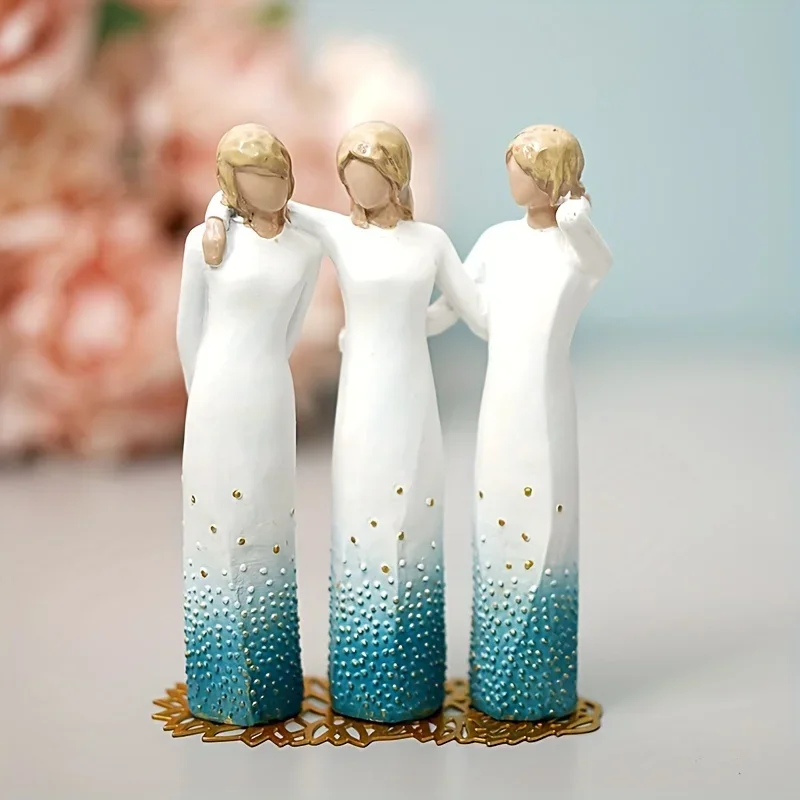 

Three Sisters Resin Craft Ornaments Carved Figures Table Top Home décor Ornaments Christmas Gift Decoration