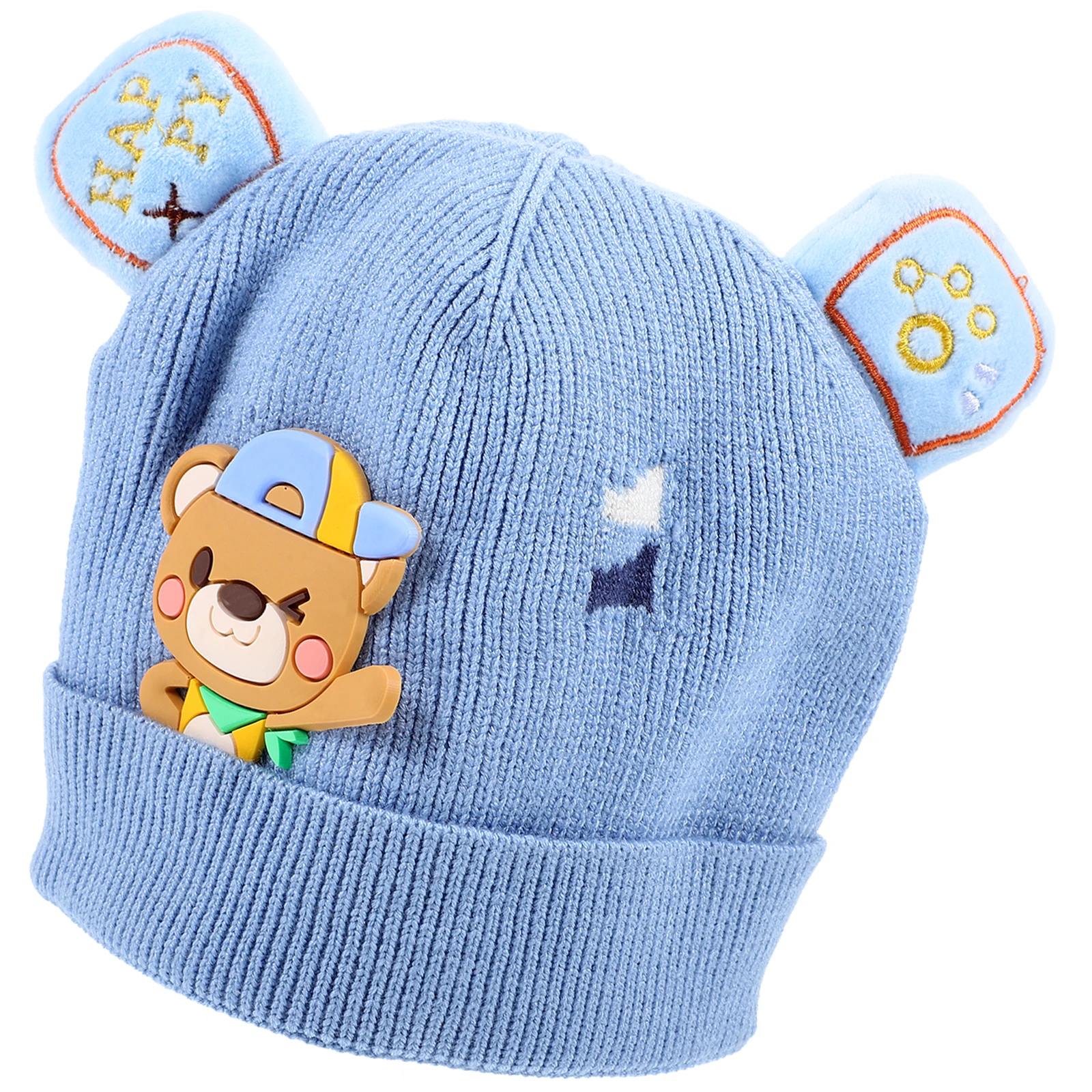 

Baby Hats Knitted Warm Woolen Cap Winter Yarn Blue Infants Toddler Boys Girls Soft Comfortable Fashionable Durability Perfect