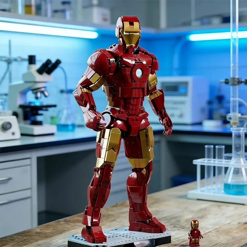 

Набор из 1297 деталей Moc 76344: Стальной Герой MK42 — Мобильная фигурка супергероя с подставкой для демонстрации, идеально подходит для украшения дома и в качестве подарка на день рождения