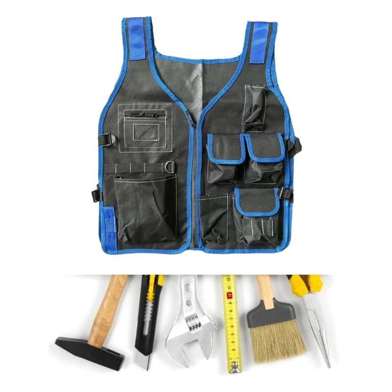 Multi functional Tool Vest Electrician Multi Pockets Hardware Tool Storage Bag Adjustable Electrician Work Vest Work Vest