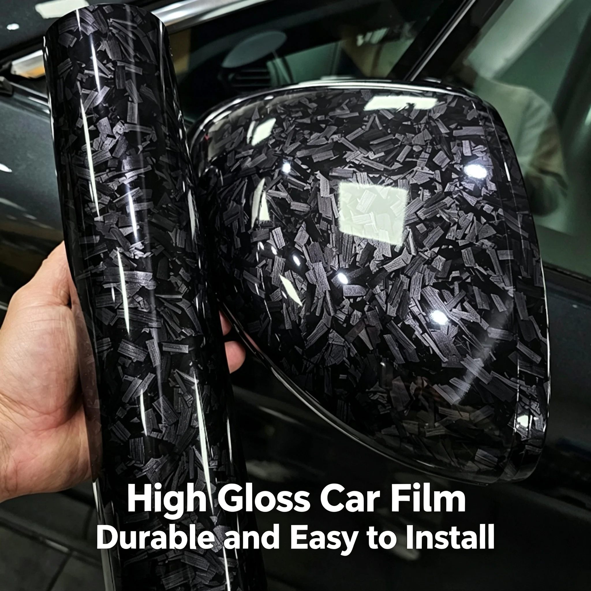 High Gloss Flower Carbon Silver Sticker for Car Wrap Vinyl Decals for Vehicle Car Tuning Stickers Automotive Exterior Film Parts