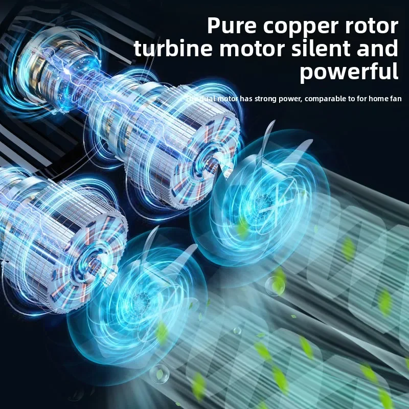 GoodAutomatic Shaking Head Car Fan Double Head 12V24 Volt Large Truck Car Powerful Refrigeration Air Conditioner USB Electric Fa