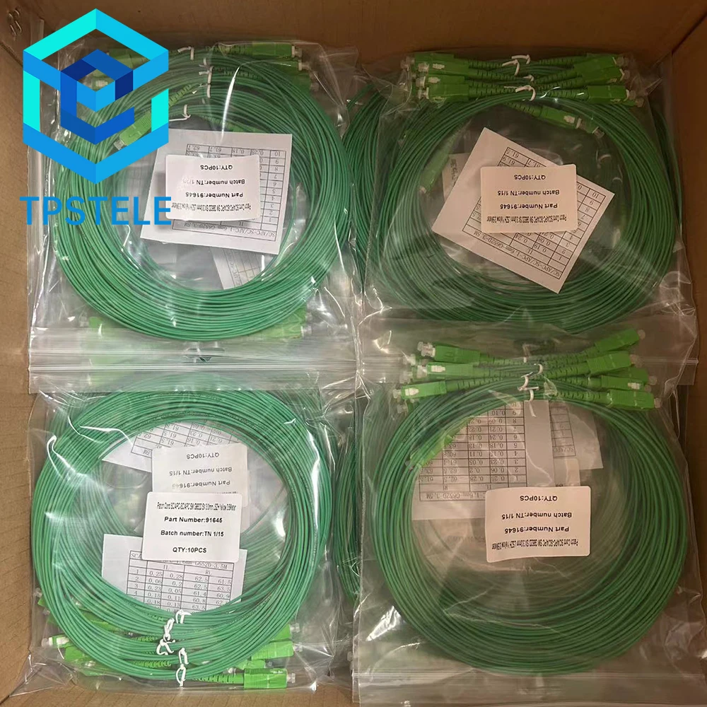 IL≥0.3dB SC APC سلك تصحيح الألياف البصرية وضع واحد G657A2 Simplex 1.6 مم 3.5 متر LSZH أخضر ضمان 10 سنوات