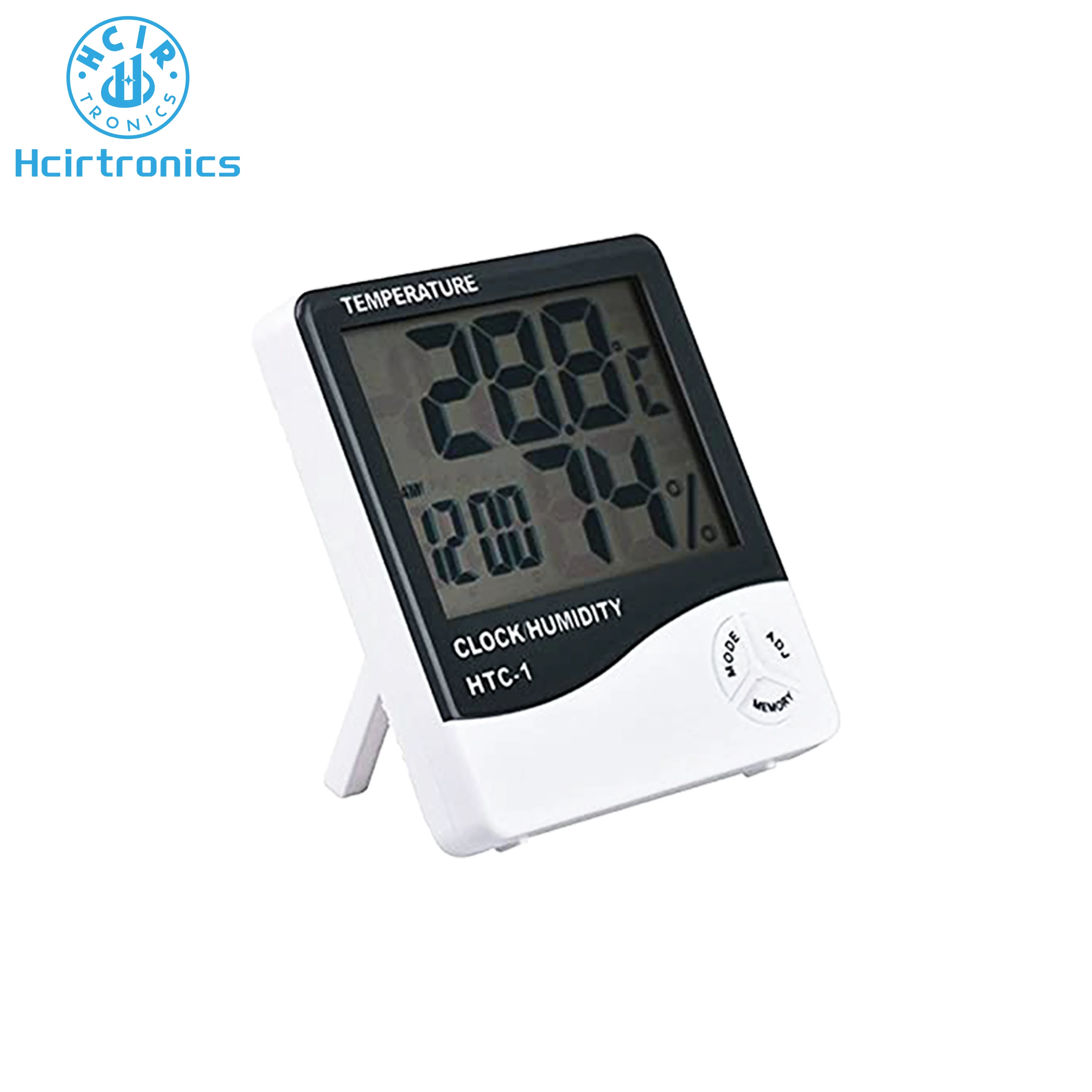 HTC-1 LCD Electronic Digital Temperature Humidity Sensor Meter Thermometer Hygrometer Indoor Outdoor Weather Station Clock