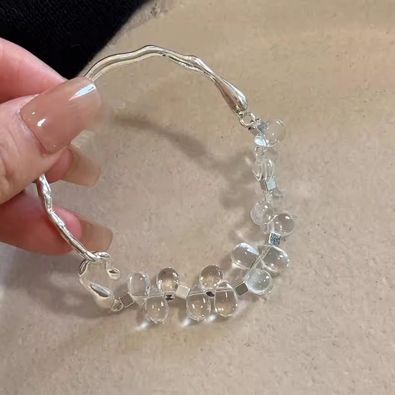 Pulseira Corrente Irregular para Mulheres, Pulseira De Cristal De Emenda Para Meninas, Jóias Frisadas Exquisite, Acessórios Da Moda, Presentes De Aniversário