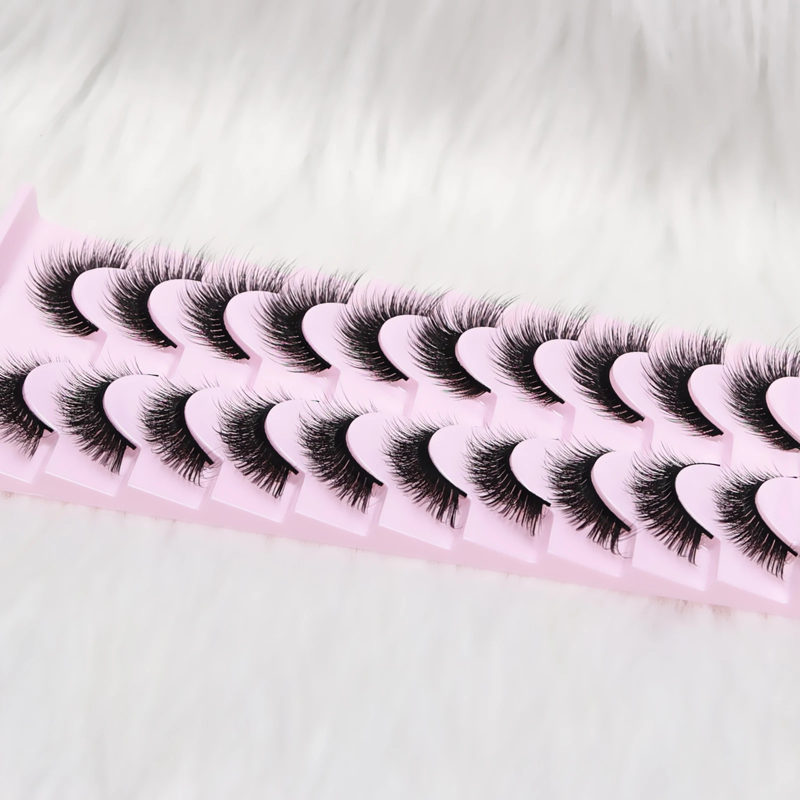 10 paia di ciglia finte C Curl Fox Eyes: morbido visone sintetico riutilizzabile, lunga durata, facile da applicare, perfette per il trucco di feste/dieri