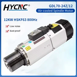 ATC Spindle Motor 12KW Automatic Tool Change Air cooled Spindle with HSK F63 24000rpm 380V for Woodworking