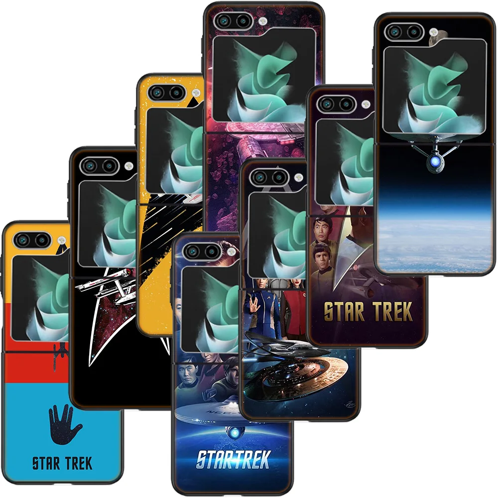 Star MovieT-Trek Clear Phone Case For Samsung Galaxy Z Flip6 5G Flip5 5G Flip4 3 Z Flip Black Cover Shell Coque Hard PC Cell