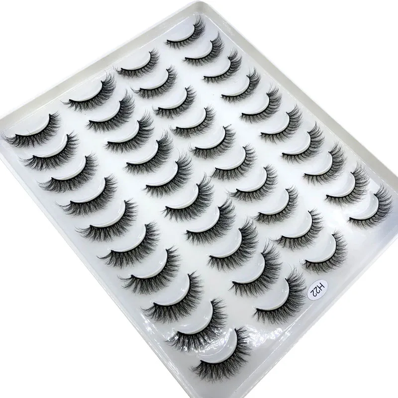 20 Pairs 3D Faux Mink Lashes Natural False Eyelashes Dramatic Fluffy Soft Wispy Volume Cross Reusable Eyelash MaKeup Tools