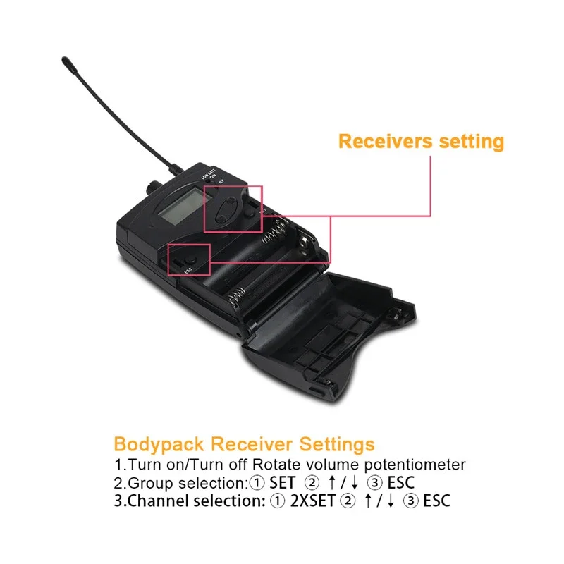 Paulkitson SR2050 Drahtloses In-Ear-Monitor-System mit Doppelsender Professionelles Bühnenmonitoring für Live-Band-Konzerte und Veranstaltungen – Detail 9