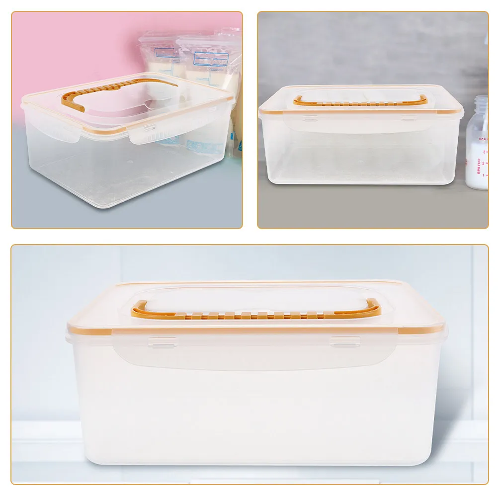 Breast Milk Storage Boxes 2 Pack Freezer Safe Airtight Stackable Space Saving Reusable Easy Clean Square