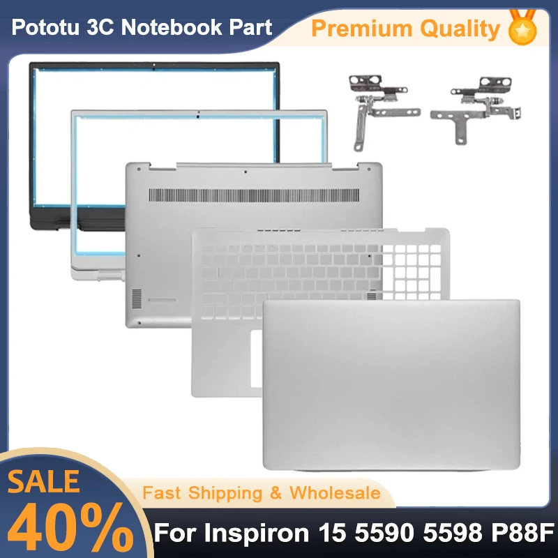 

NEW Case For Inspiron 15 5590 5598 P88F Laptop LCD Back Cover Front Bezel Palmrest Bottom Case Housing Replacement 039T35 39T35
