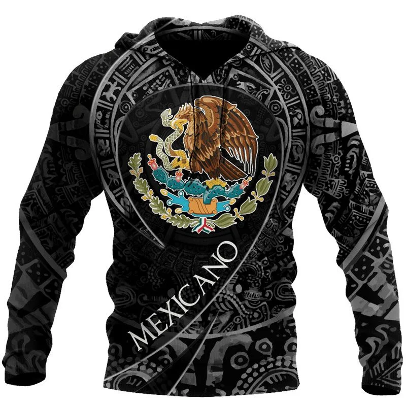 Sudaderas con capucha con estampado de emblema de México 3D para hombres y niños, ropa de calle fresca, chándal para mujeres, Sudadera con capucha deportiva Harajuku, ropa de moda Unisex