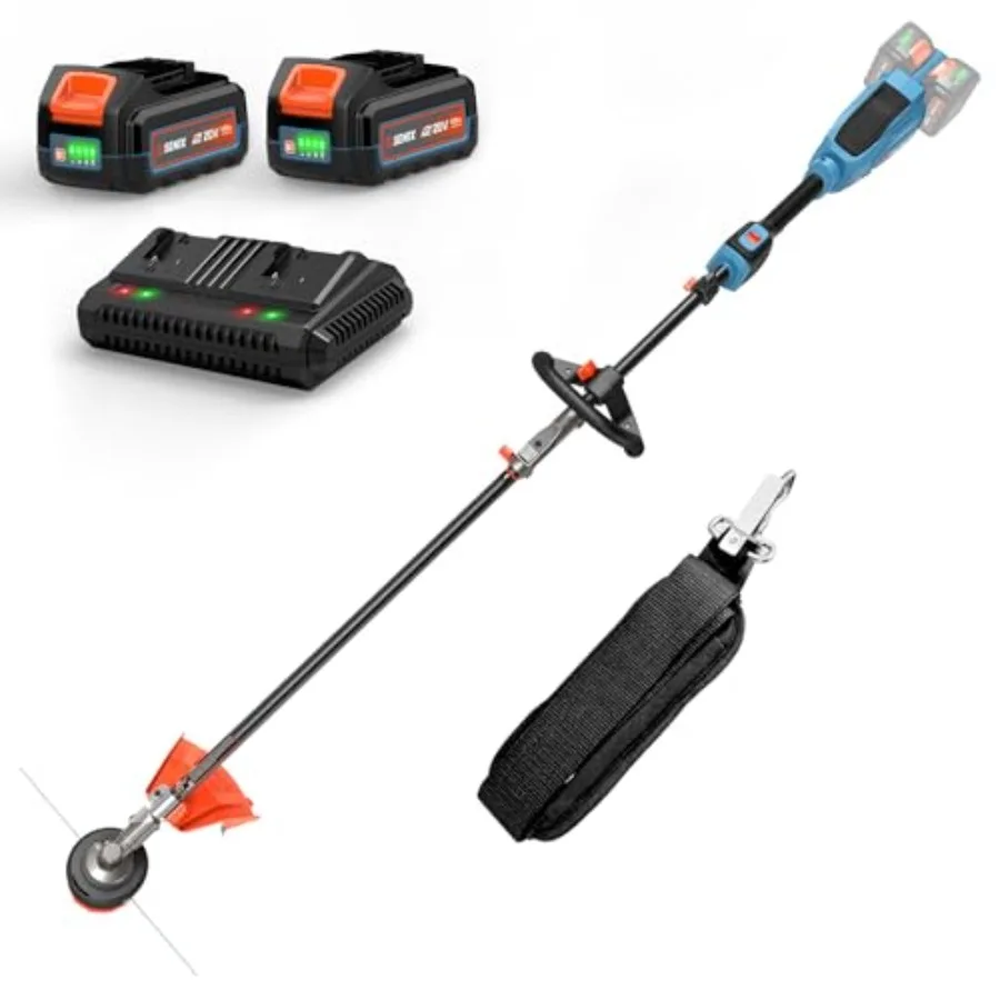 

X2 40V 14 Weed Wacker for outdoor landscaping use, aluminum alloy body, black/grey color, brushless motor with variable speed a