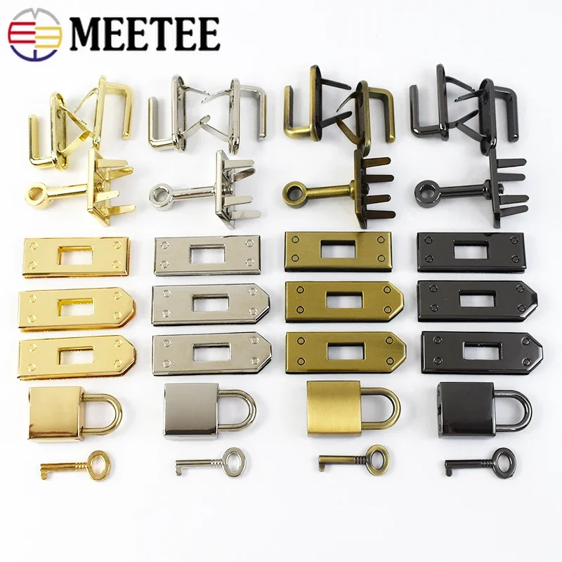 Meetee 7 Stks/set Metalen Gesp Slot Rechthoek Oogjes Gesp Vrouw Tassen Sluiting Twist Locks Duraflex Gespen Hardware Accessoires