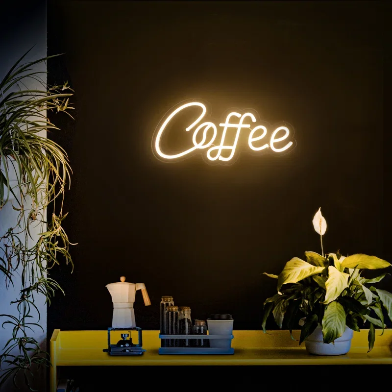 LCSIGN Coffee Shop Neon Sign Led Acrylic Custom Light Christmas Gift Home Party Club Restaurant Room Beautiful Decorate Wall