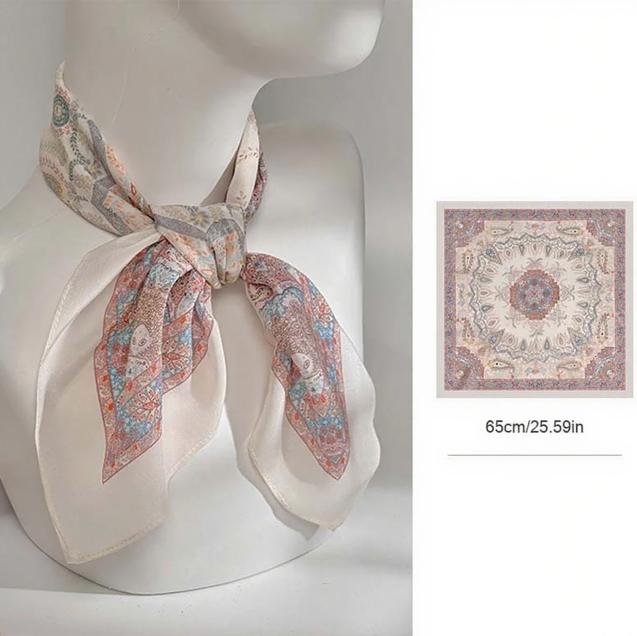 Pink paisley crepe de chine silk scarf women's square neck shawl womens scarf cashmere women's headscarf headscarf