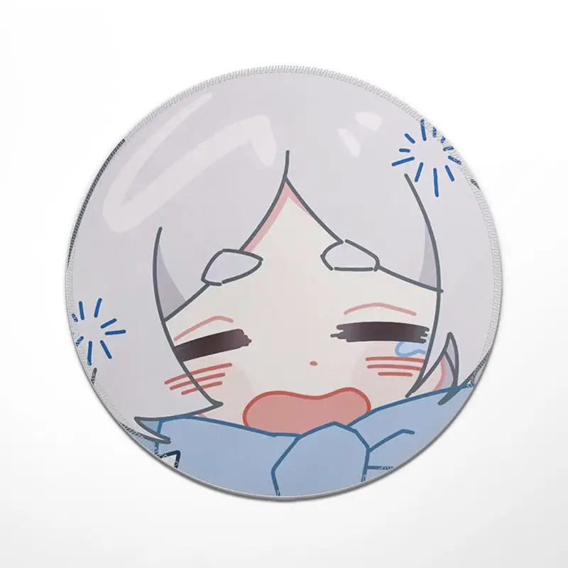 Kawaii Print Frieren At The Funeral Anime Figure Circular Mouse Pad Cartoon Anti Slip Wear-Resistant Computer Keyboard Desk Mat