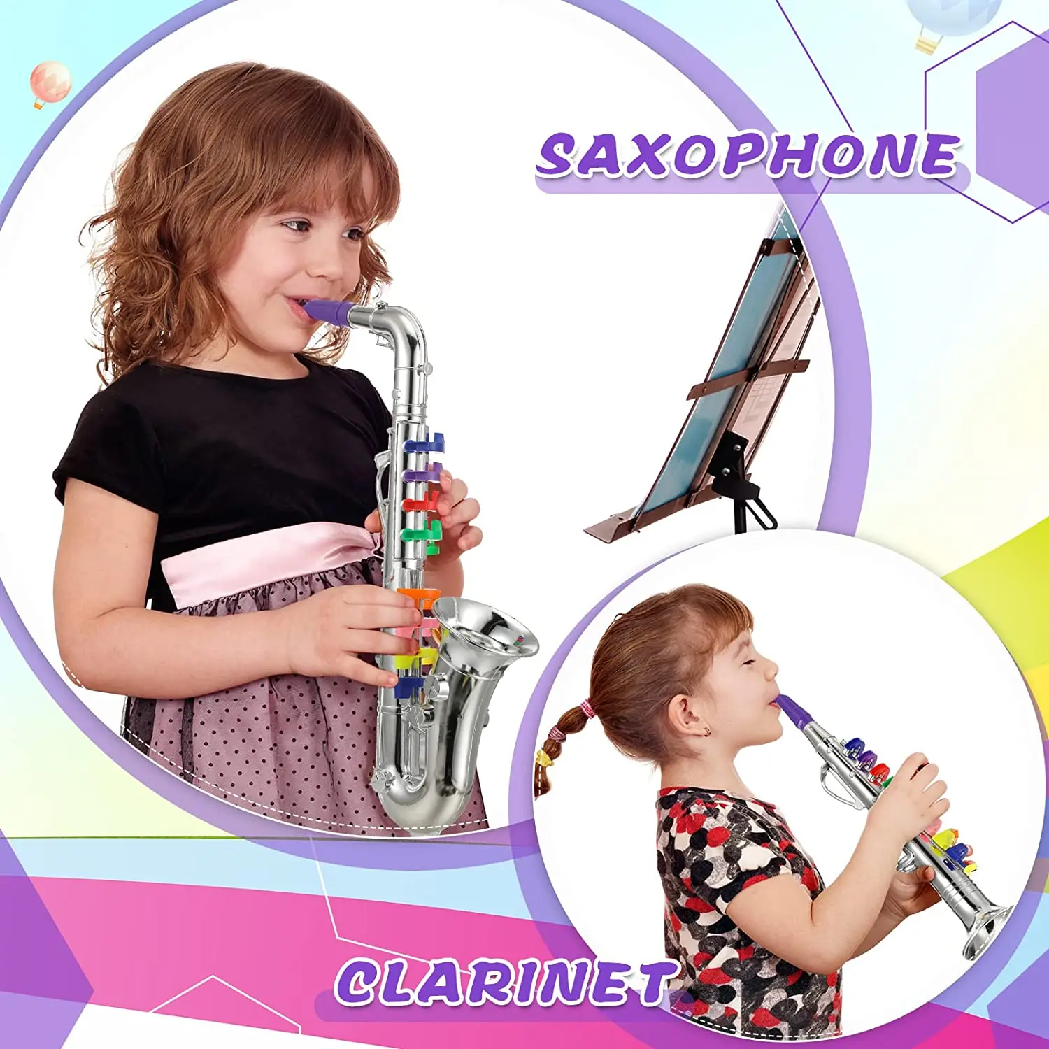 Kinder muziekinstrument - gouden saxofoon