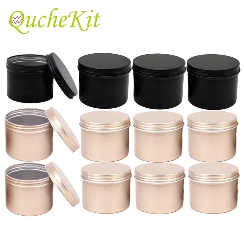 7Pcs Candle Jars Luxury With Lid Metal Storage Containers Candle Making Jars Empty Storage Box Travel Tins DIY Salves Face Cream