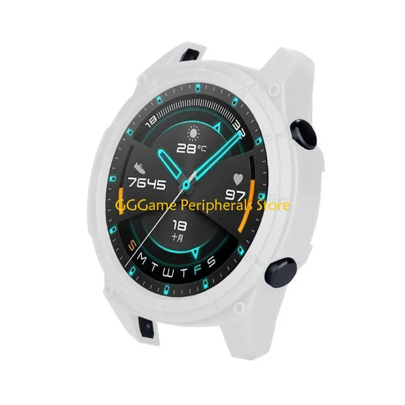 U55B Protective Cover For Watch GT2 46mm Waterproof Screen Protector Shell Frame Watch Sleeve Anti-scratch Accessories