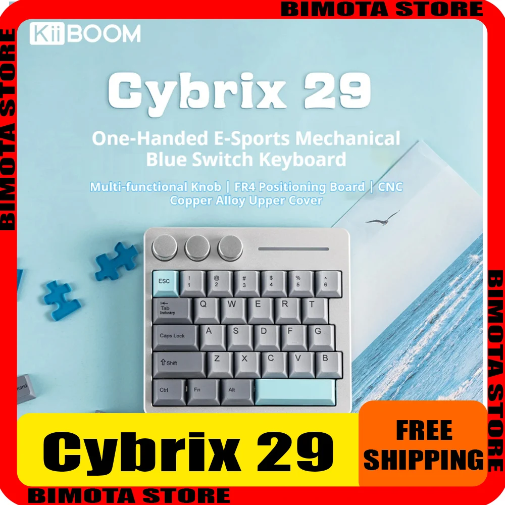 

Kiiboom Cybrix29 Keyboard One Handed Esports Magnetic Switch Gaming Dedicated Tile God Tool Aluminum Pile Cable 29 Keys Keyboard