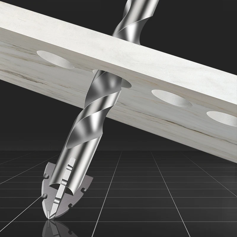 HUHAO 1/3/5/10 個四刃鋸歯状偏心ドリルビットセットスキュー頭高硬度六角コンクリート特殊 CNC ドリルビット