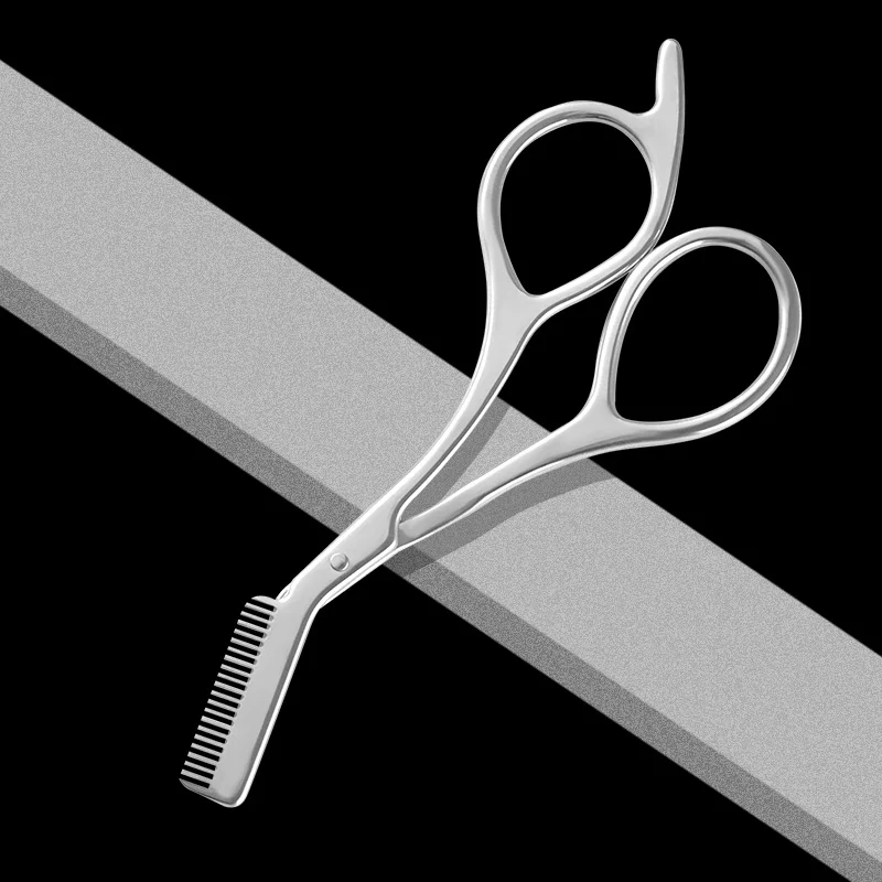 

Stainless Steel Eyebrow Scissors with Comb Facial Hair Trim beard Grooming Tool for Men and Women Perfect Face Care Tool