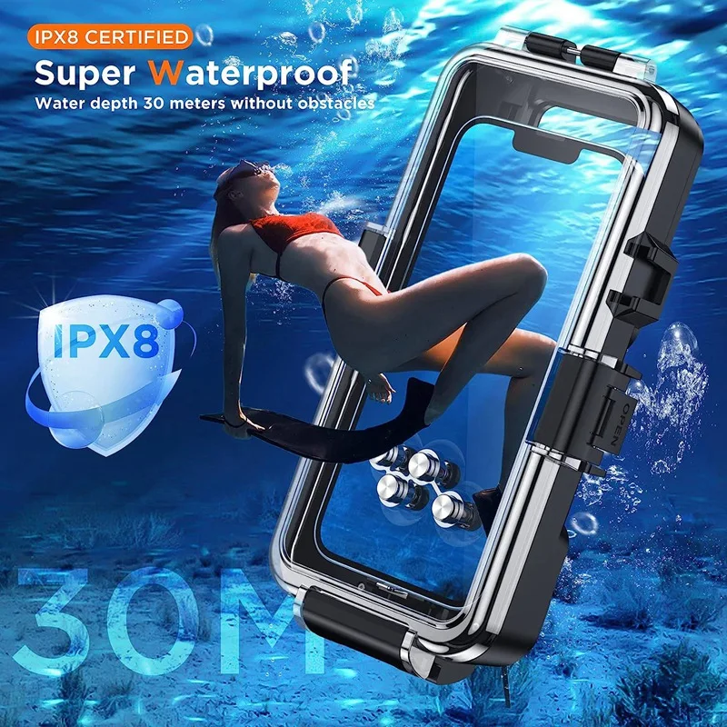 

Diving Phone Case Phone Case Underwater Photo Video Photography Waterproof Case Cover 98FT/30M For Iphone 14/13 Pro Max Series