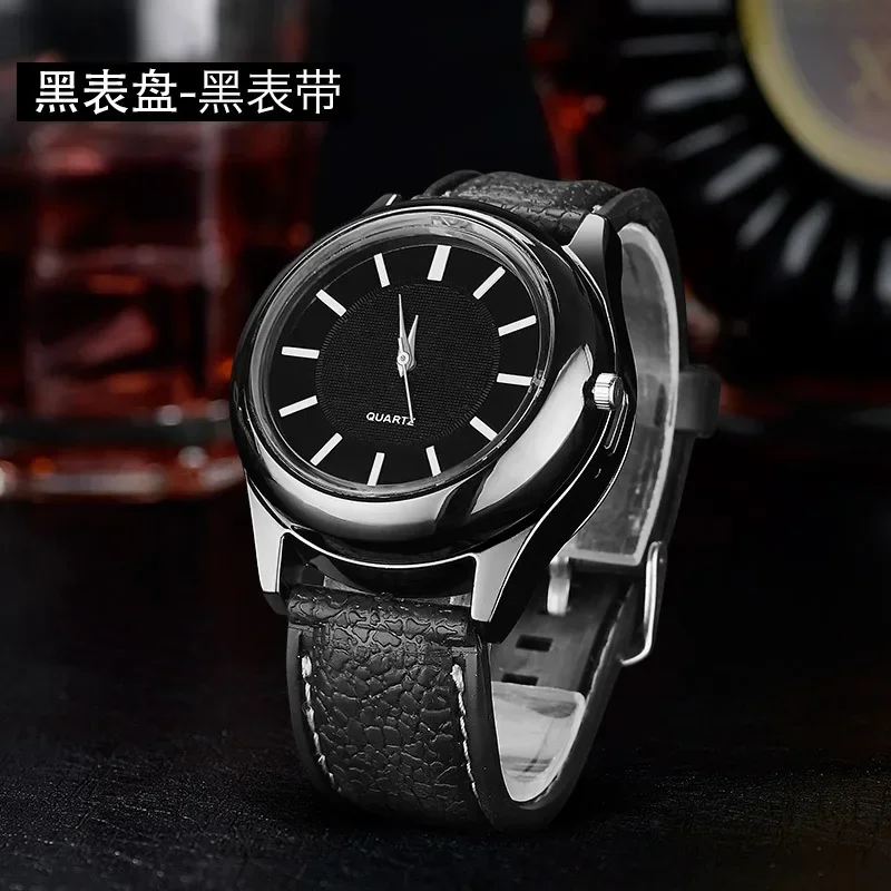 Quartz Electronic Watch For Men Multifunction Cigarette Lighter USB Charge Silicone WatchThree Fake Eyes Men's Gift 2025