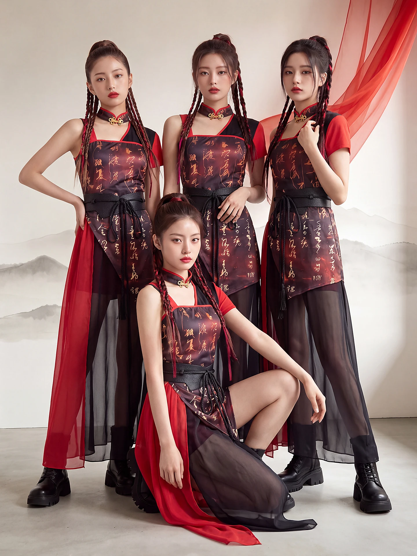 Kpop Female Group Performance Outfit New Style Wind Dance Performance Suit Adult Jazz Dance Song Performance Set Traditional ...