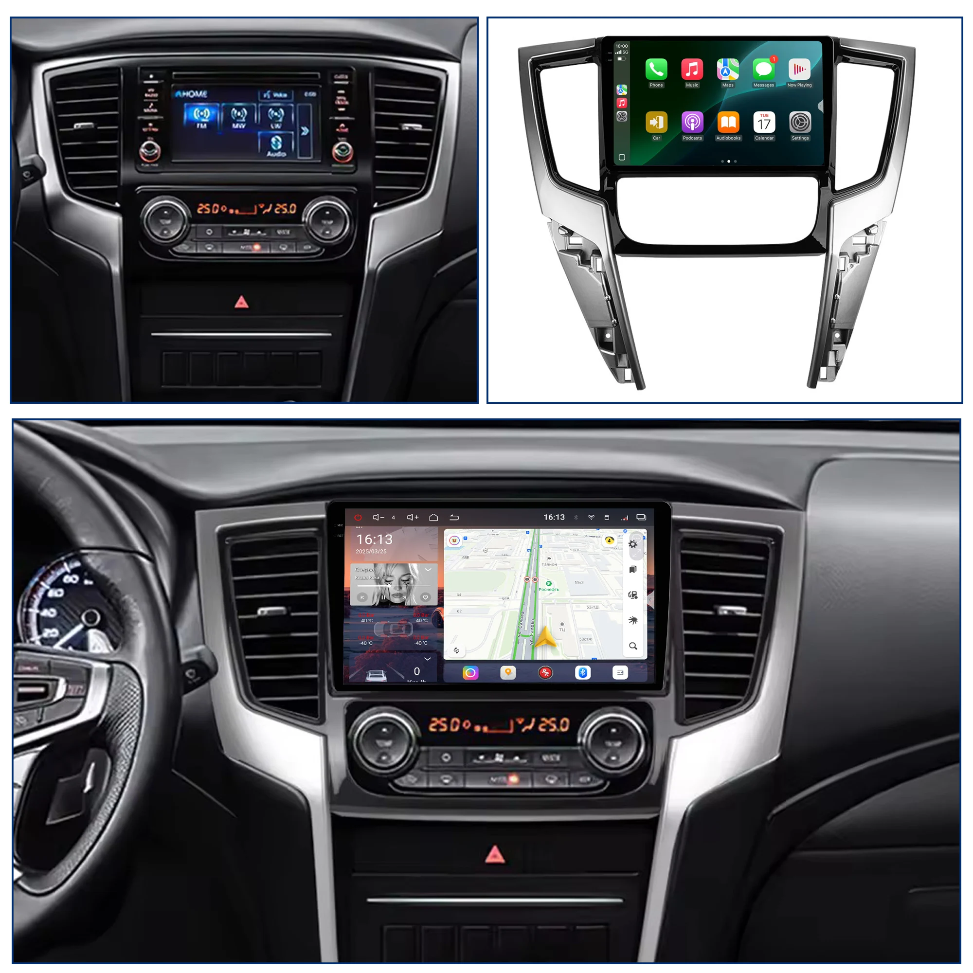 Redpower Crystal Sound 850 Pro Max  Android Car Radio Player Screen for Mitsubishi L200 2018 - 2020 CarPlay Bluetooth Hi-Fi