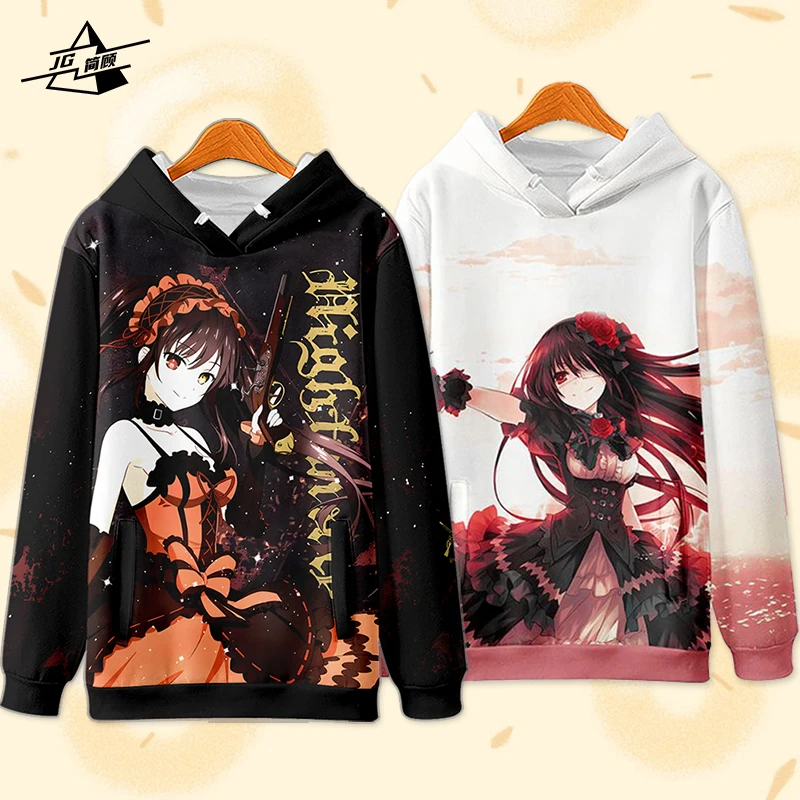 

Tokisaki Kurumi аниме игра косплей унисекс толстовка с капюшоном с длинными рукавами топы мужские и женские свитера