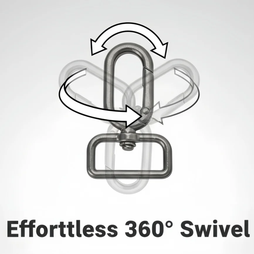 1-5Pcs 19-25mm Metal Swivel Hook With Rectangle Buckle Durable Hardware Accessory for Bag Strap Luggage Handbag Purse