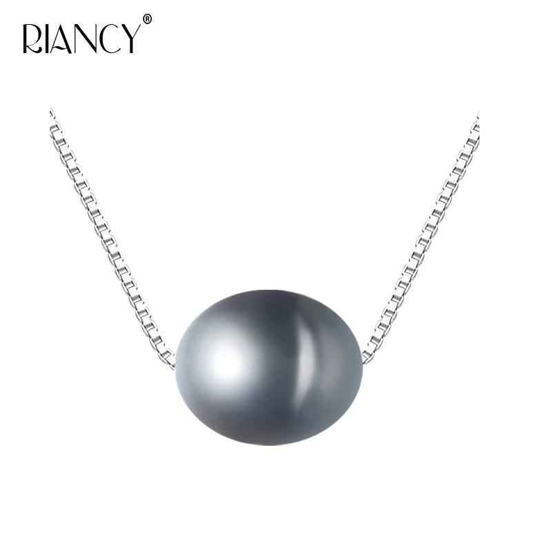 Real 925 Silver Black Pearl Pendants For Women,freshwater Natural Pearl Necklace Bridesmaid Girls Wedding