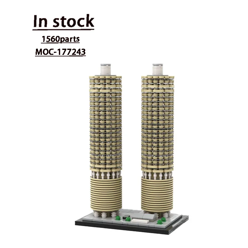 

MOC-177243 City Building Street View 1:800 Assembling Stitching Building Block Model 1560 Parts Boy Birthday Building Block Toy
