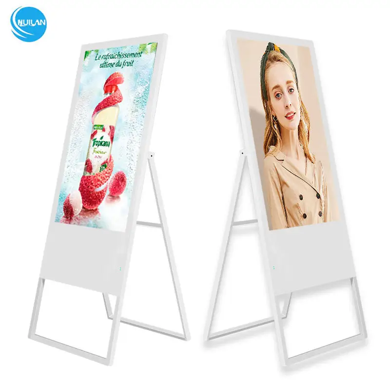 Customizable 32-Inch LED Indoor/Outdoor Digital Signage Wall Mount Touch Screen WiFi Moveable Battery 1-Year for Advertising