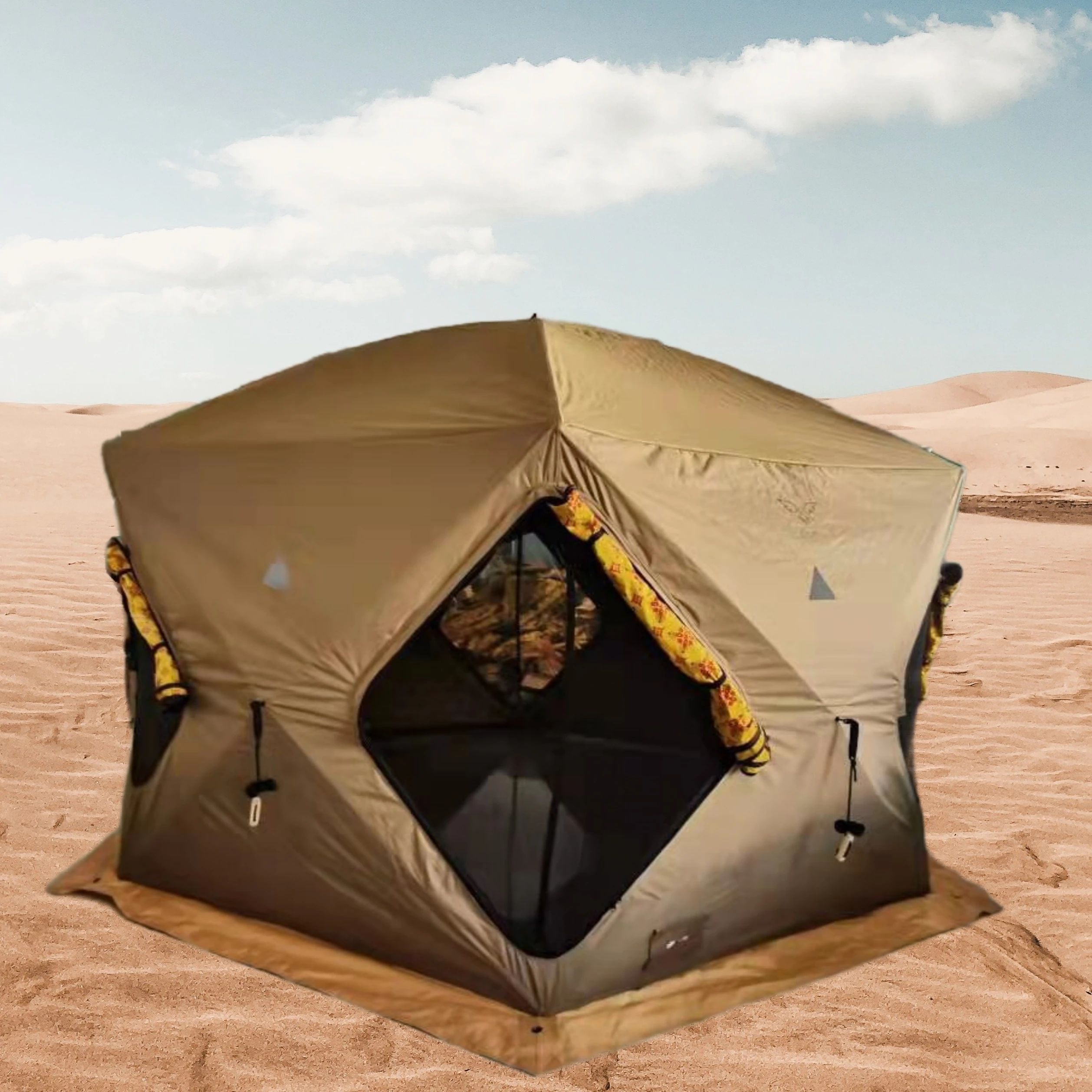 a cotton canvas waterproof Arabian desert tent