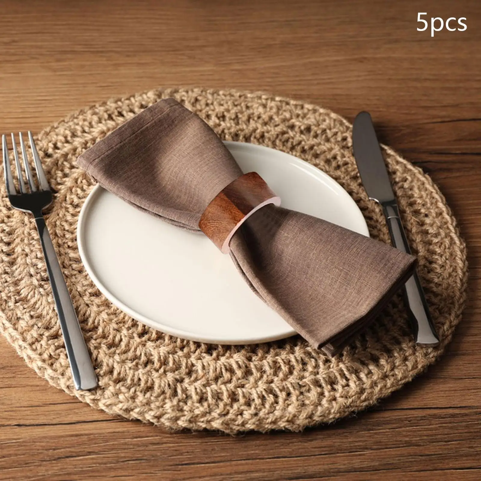 5 Pieces Napkin Ring Table Settings for Holiday Family Gatherings Christmas